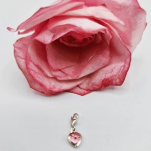 Pendentif switch - Cristal coeur rose